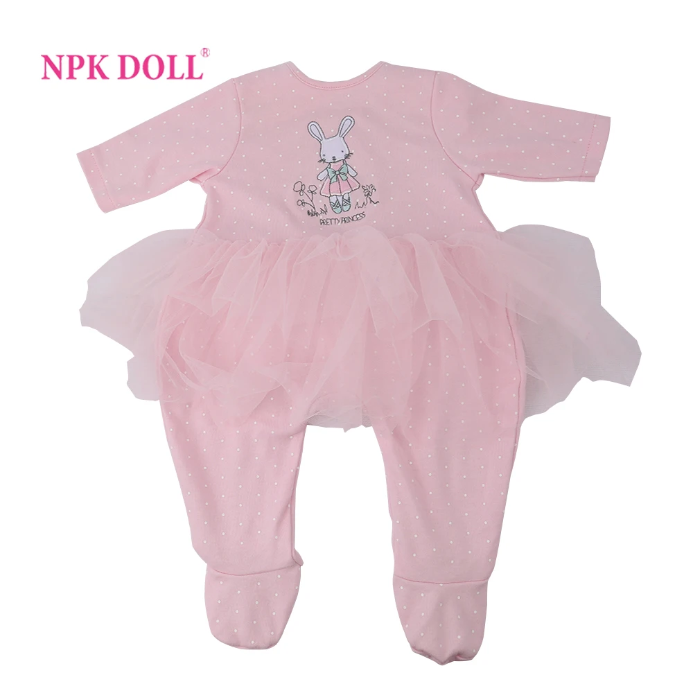 NPKDOLL Reborn Baby Doll одежда для девочек 0 3 месяцев розовая мягкая юбка Gauzy милый кролик 22