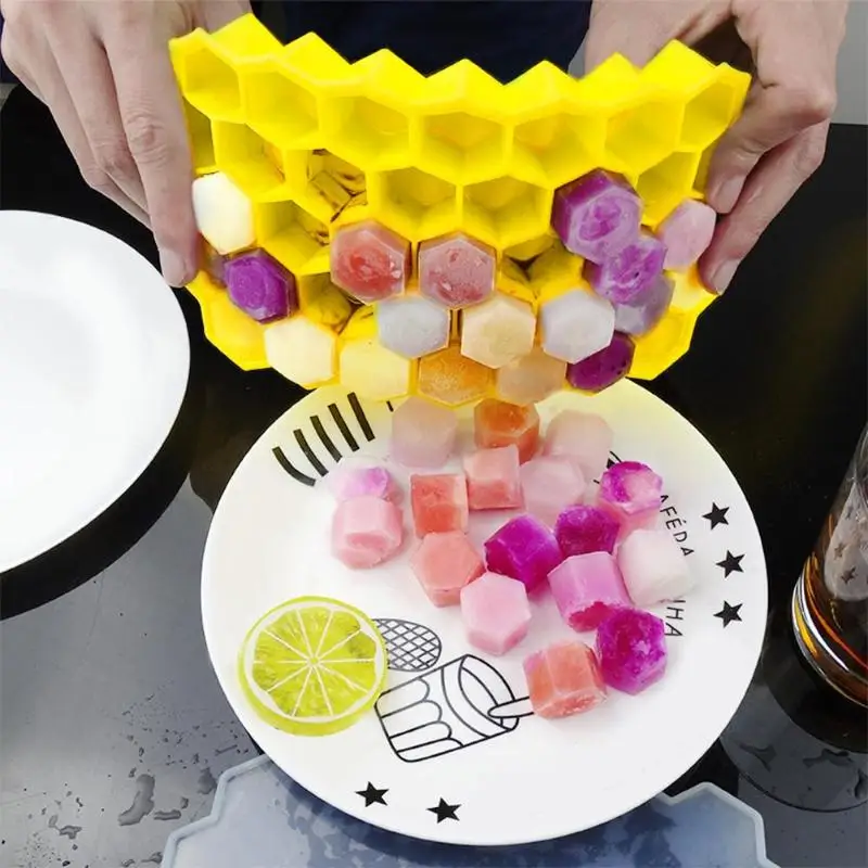 

Reusable Home Made Ice Tray Decoration Baby Food Mold Food Grade Silica Gel with FDA Certification DIY Tools with Lids