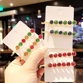 

Women Hairpins Rhinestone Glitter 2pcs/set Korean Style Hair Clip Hair Barrette Pins For Women Lady Teen Girls Hair Ornament