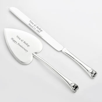 

Personalized Heart Shape Cake Serving Sets Wedding Cake Knife Server