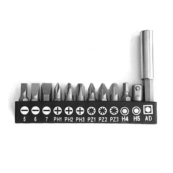 

12pcs Hex Shank Drive Screwdriver Bit Torx Slotted Phillips Pozi Adapter
