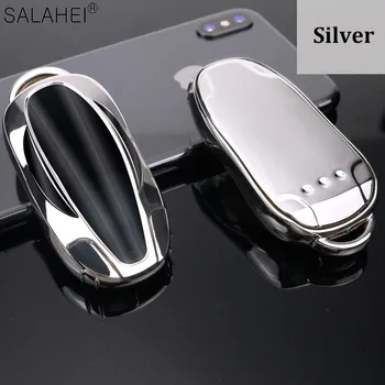 

Soft TPU Car Key Case Cover For Tesla Model 3 Model S Key Protect Keychain Accessories