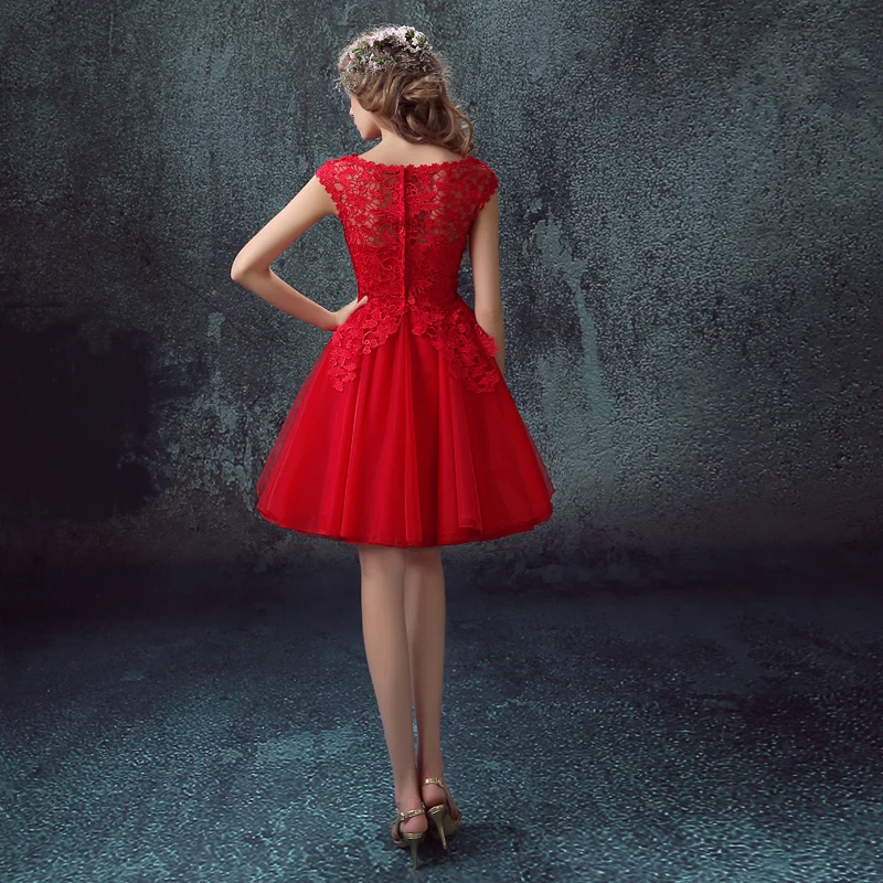 Robe de soiree короткое Кружевное красное Элегантное Длинное Вечернее платье больших размеров свадебное банкетное платье для невесты вечерние платья для выпускного вечера