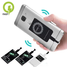 Adaptador de cargador inalámbrico Qi, Micro USB tipo C, bobina receptora de inducción para iPhone, Conector de base de carga inalámbrica