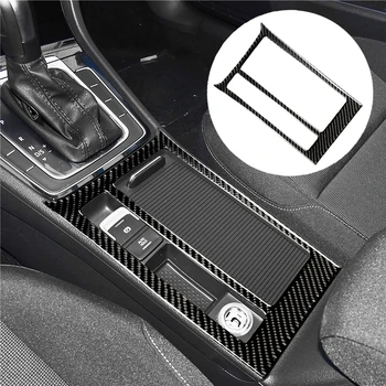 

Carbon Fiber Interior Water Cup Holder Panel Trim Decor For Volkswagen VW Golf 7 GTI MK7 2013-2017 DIY Car Sticker