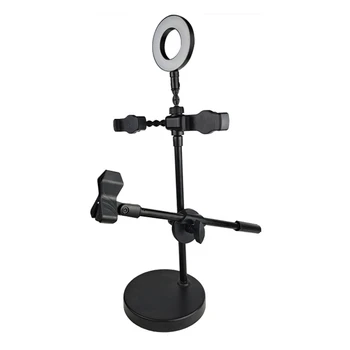 

Led Ring Light Selfie Ring Lamp Multifunction with Tripod Stand and Cell Phone Microphone Stand