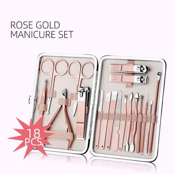 

1Set Rose Gold Stainless Steel Tweezer Nail Art Clipper Scissors Tweezer Knife Manicure Nail Art Cutter Pedicure Manicure Tools