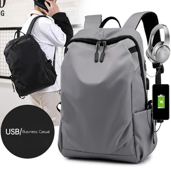 

2020 Fashion Trend USB Backpack Computer Travel Men Women Casual Outdoor Lightweight Simple Computer Backpack Dropship New
