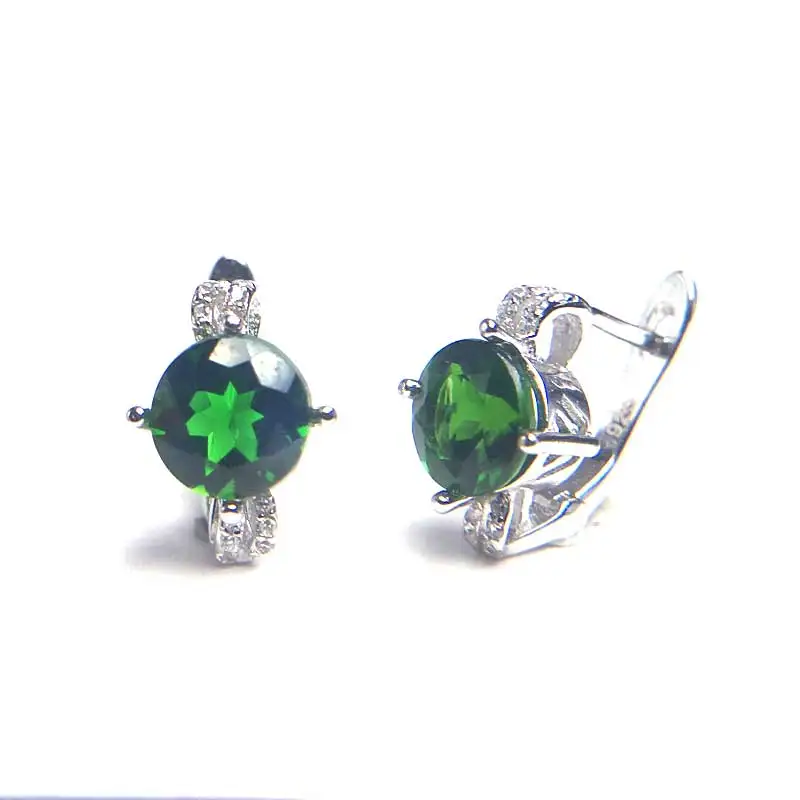 CSJ натуральный Хром Серьги с диопсидом, хорошее ювелирное изделие, Стерлинговое Серебро 925 пробы для женщин, свадебные, вечерние, для подарка