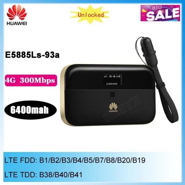 Оригинальный Huawei WiFi 2 Pro E5885 Беспроводной Карманный Wi Fi роутер 3G 4G LTE FDD TDD с портом