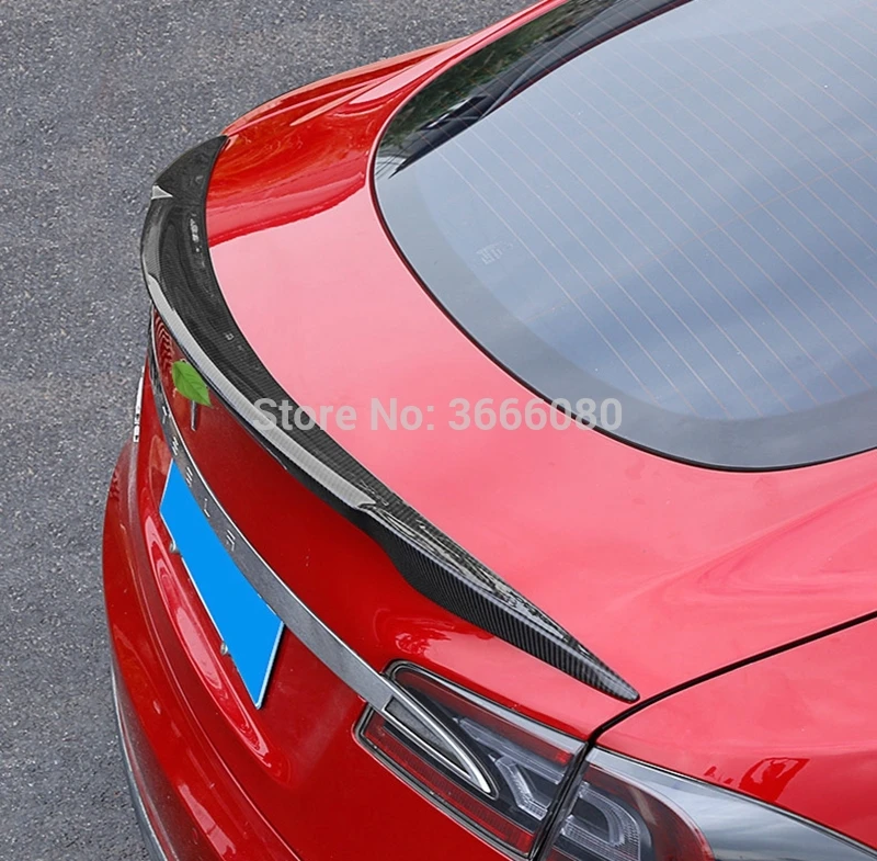Автомобильный Стайлинг для Tesla модель S 4 Двери Седан 2012 2013 Авто углеродное волокно задний багажник крыло спойлер