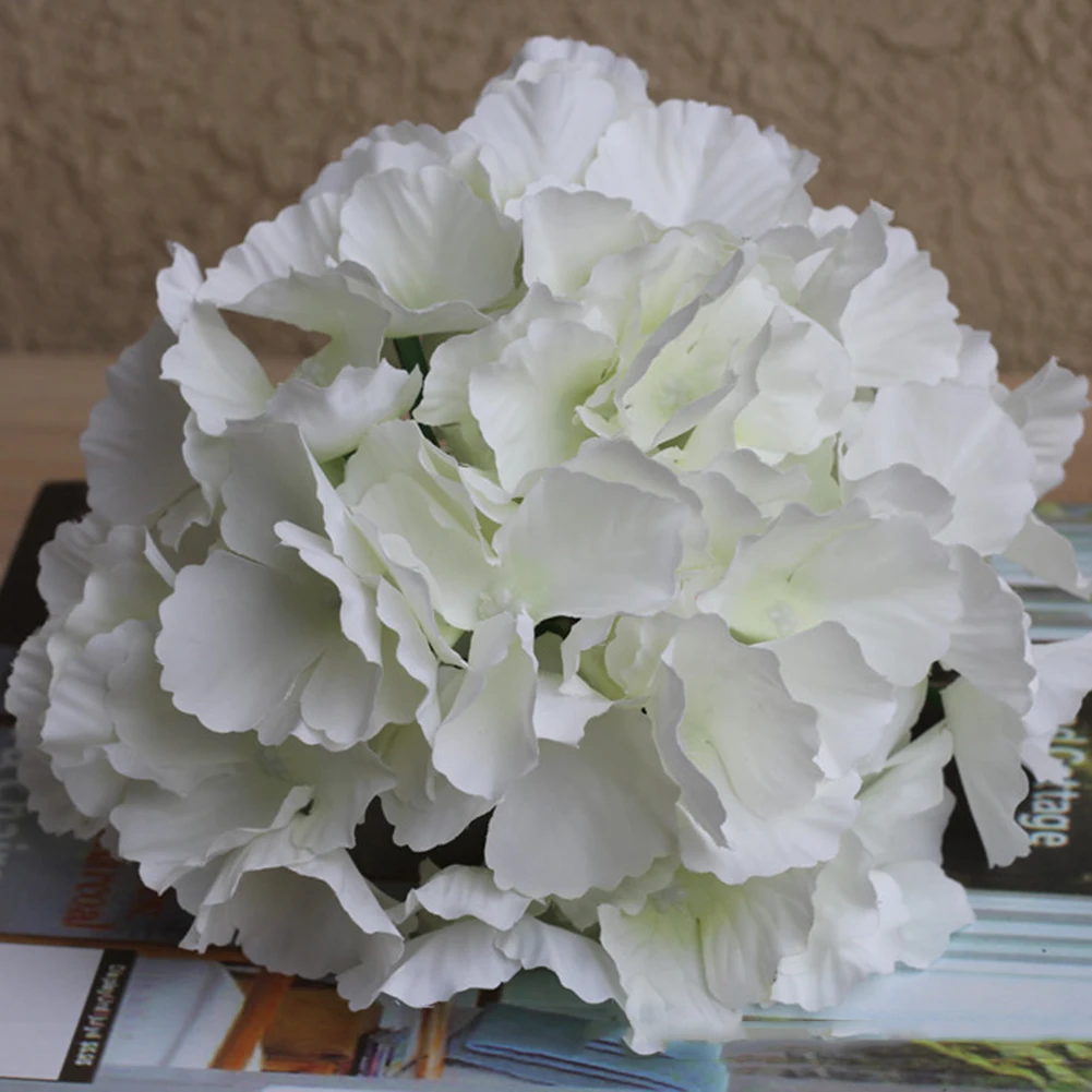 White 54 шт. красочный декоративный цветок голова искусственная шелковая Гортензия Diy домашние вечерние свадебные арки фон украшения стен - Цвет: White