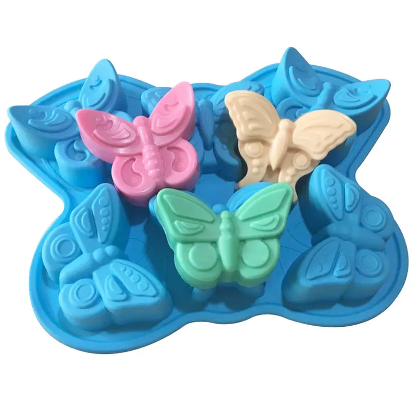 6 Cavities 10cm Butterfly silicone Soap Mold Handmade Chocolate Mold