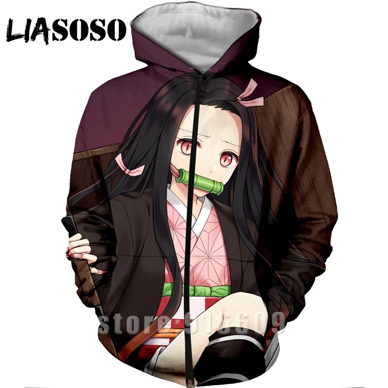 7 Новые осенние женские и мужские толстовки с 3D принтом Kimetsu No Yaiba, пальто, куртка в стиле панк, толстовка в стиле аниме Харадзюку, толстовка с капюшоном на молнии в стиле рок - Цвет: 7