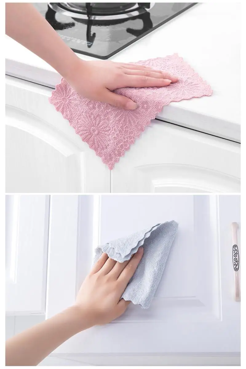 5 шт. кухонное печатное впитывающее полотенце с антипригарным маслом, полотенце для мытья рук, полотенце для чистки одежды