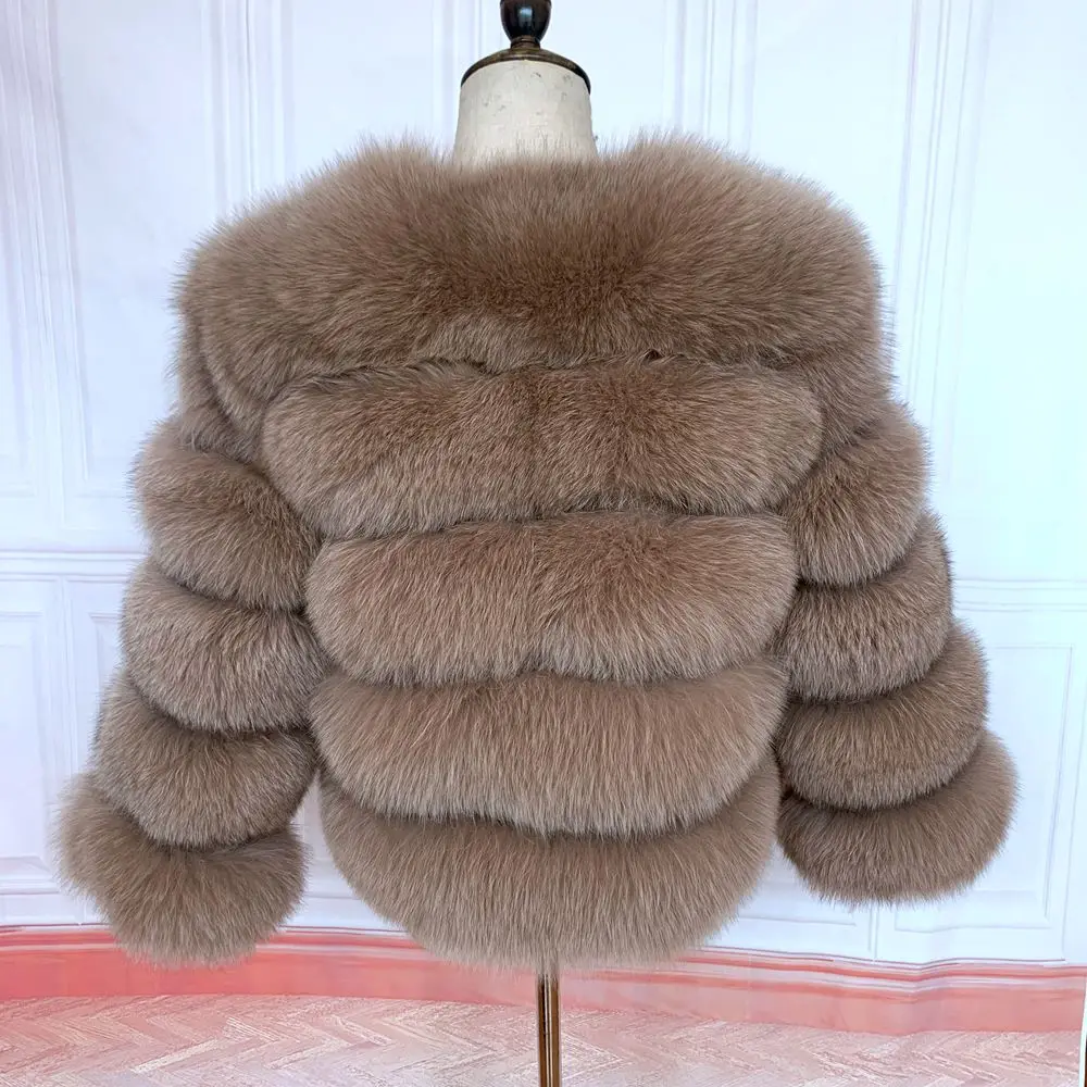 NEW style real fur coat 100% natural fur jacket female winter warm leather fox fur coat high quality fur vest Free shipping long puffer