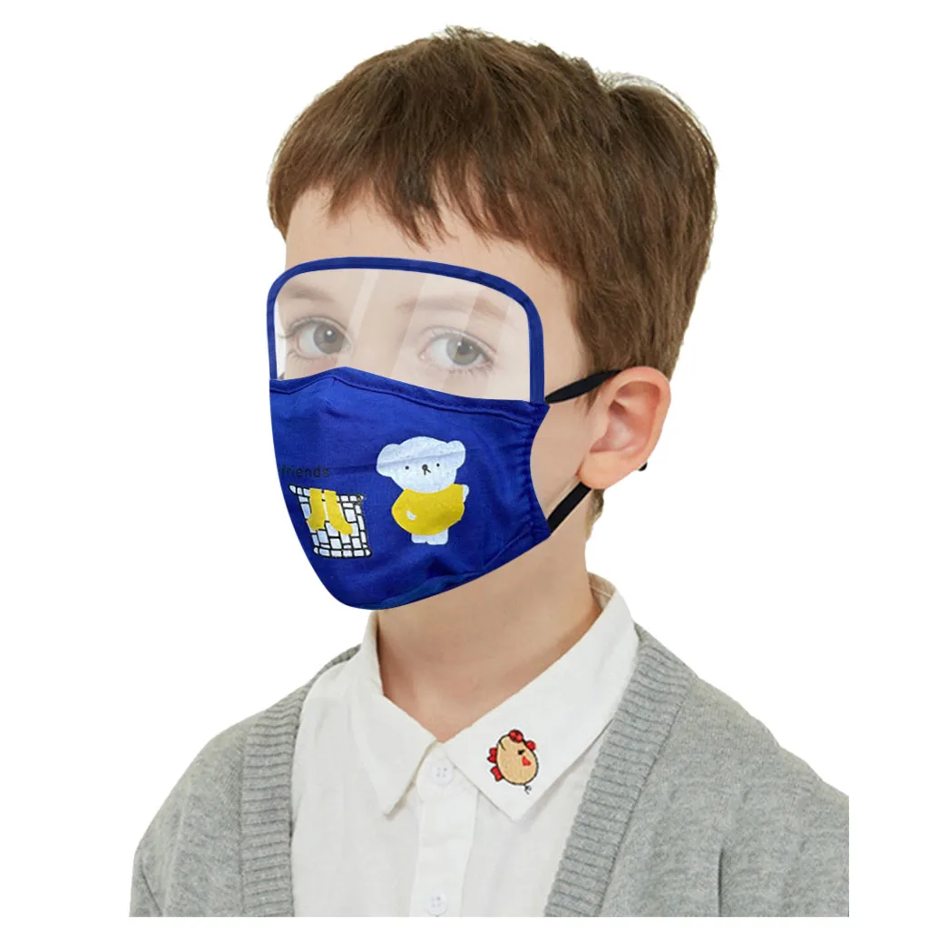 Fashion Face Mask For Kids Boy Girl Child Outdoor Protective Face Cap With Eyes Shield + 2 Filters Eyewear Mascarillas