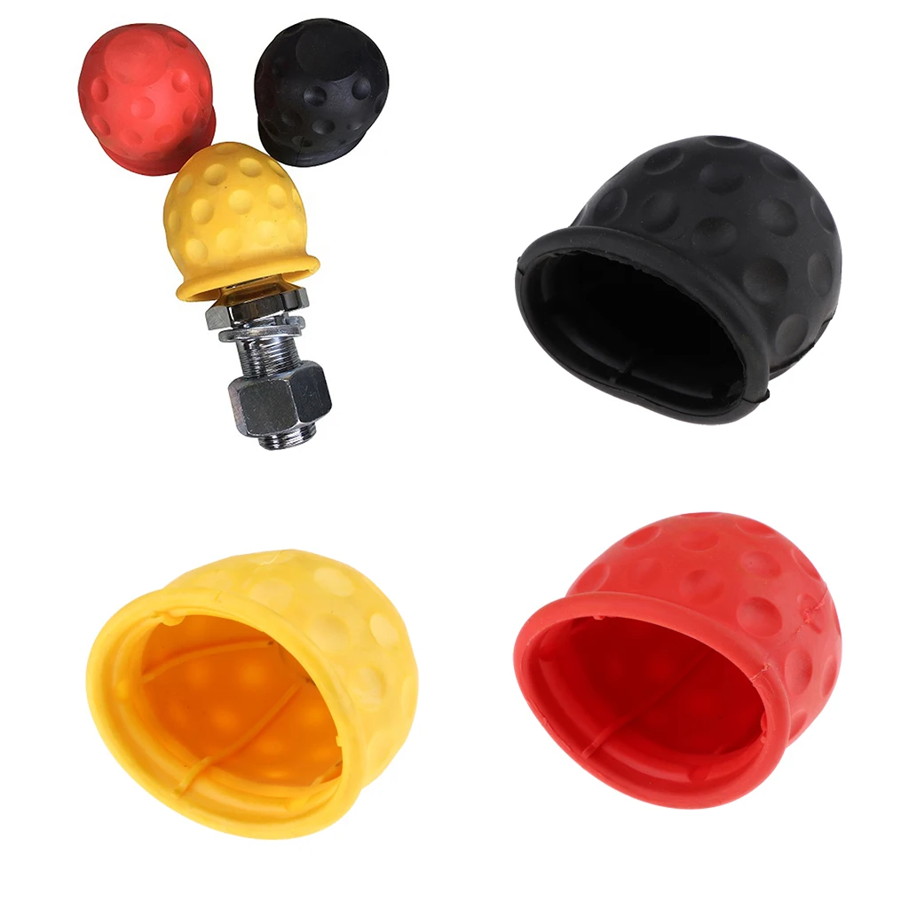 3pcs Rubber Multicolor Tow Ball Cap Cover Towing Car Caravan Trailer