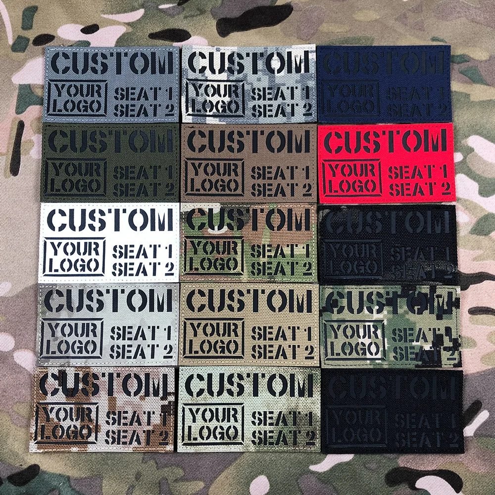 

Custom Laser Cutting IR IFF Infrared Reflection Patch Name Tapes Tag Brand Black Letters Morale Tactics Military Airsoft