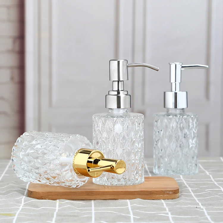 

1piece 160ml Bathroom Accessories Cleanser Bottle Glass Push-type Lotion Empty Bottle Sub-bottle Lotion Hand Sanitizer Bottle