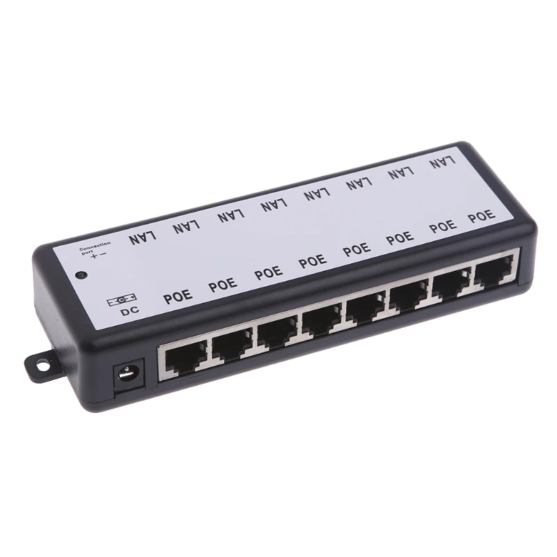 

8 Port POE Injector For CCTV Surveillance IP Cameras Power Over Ethernet Adapter
