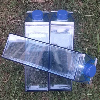 

My Cute 1000ML Water Bottle BPA Free Plastic Square Transparent Korean Style Sport Herbalife Milk Carton Drink Bottle For Water