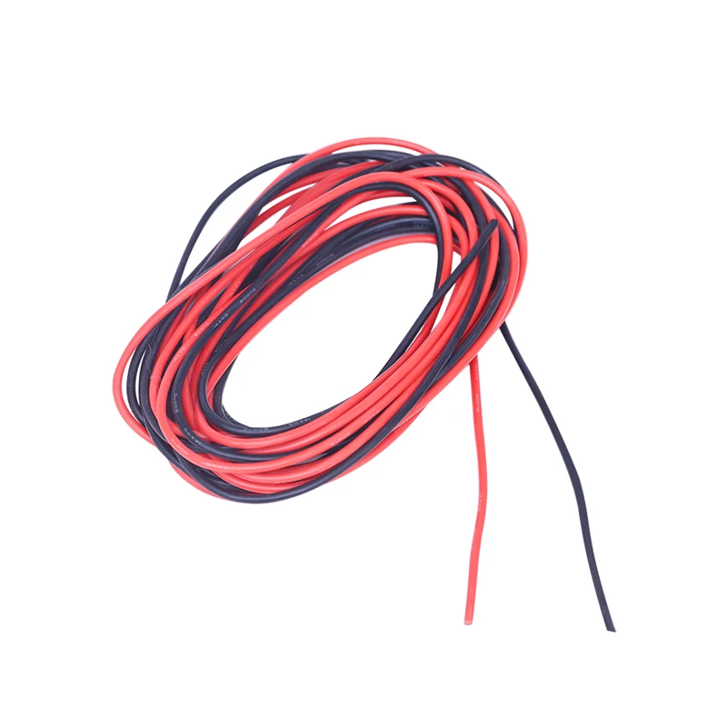 

Мягкий термостойкий силиконовый кабель, 8, 10, 12, 14, 16, 18, 20, 22, 24 AWG, 10 м (5 м, красный и 5 м, черный цвет)