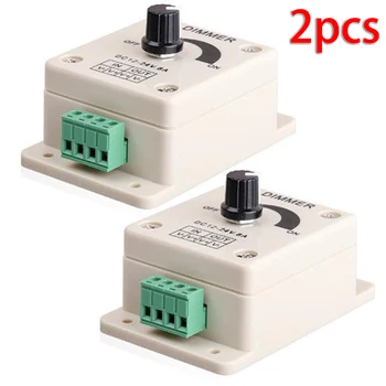 

2pcs/Set 12V-24V 8A Adjustable Manual Knob Dimmer Switches For Single LED Strip Attachment Lighting Accessories