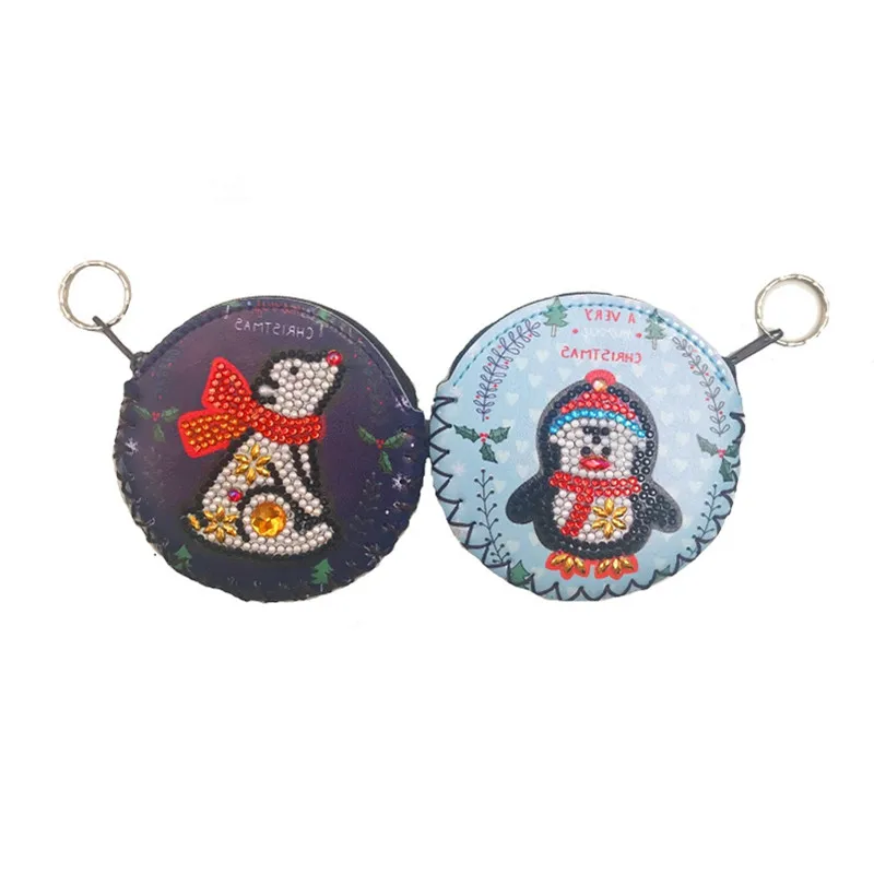 

2Pcs DIY Diamond Wallet Bear Penguin Pattern Cute Cartoon Kids Wallet 5d Diamond Painting Cross Stitch Embroidery Gift QG02