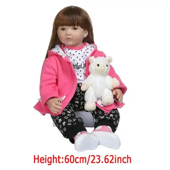 

60cm 60cm 24in Realistic Reborn Doll Soft Silicone Vinyl Newborn Babies Girl Lifelike Handmade Toy For Children Birthday Gift