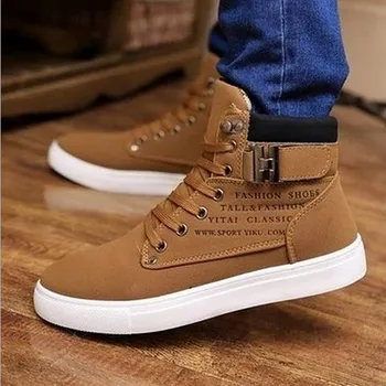 

S3956~S3968 Mens Casual Shoes Lace-up High Top Men Shoes Fashion Sneakers Comfortable Non-slip Canvas Male Shoes Big Size 38-47