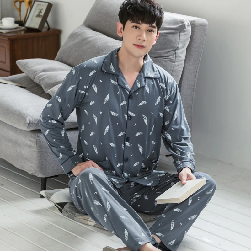 Зимняя пижама из хлопка, Мужская пижама для отдыха, однотонная клетчатая Пижама, Мужская теплая Пижама, домашняя одежда, пижама из чистого хлопка