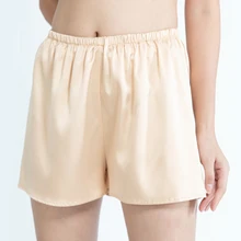 Натуральный шелк атласные брюки Мопс одежда для отдыха пижамные брюки шорты для сна шелковые шорты для сна Боксер женские шорты безопасности