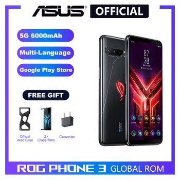 Перейти на Алиэкспресс и купить ASUS ROG Phone 3 5G Смартфон Snapdragon 865/865Plus 128 ГБ 256 ГБ Rom 6000 мАч NFC Android Q 144 Гц FHD + AMOLED игровой телефон ROG3