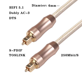 

AUX Cable HIFI 5.1 SPDIF Fiber Optical Cable Audio 1m 2m 8m 10m For TV Box PS4 Speaker Wire Soundbar Amplifier Subwoofer 1M 2M