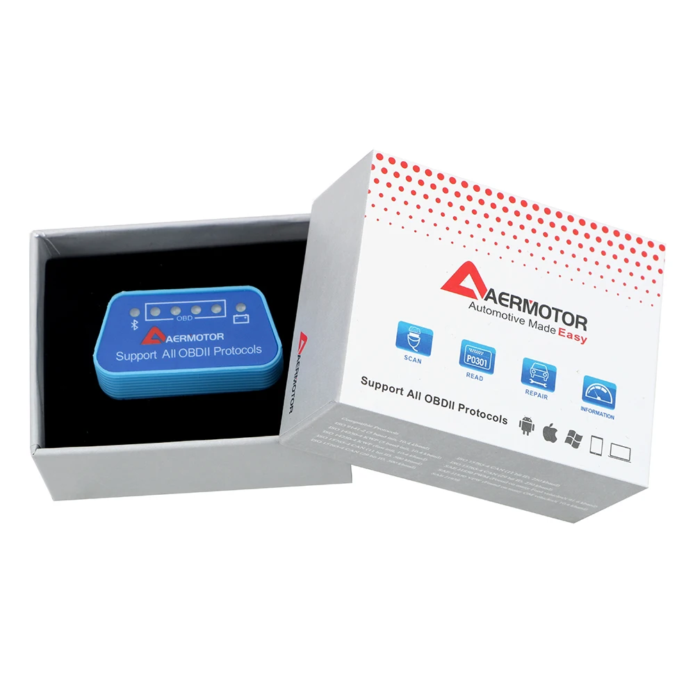FORAUTO ELM 327 Car Diagnostic Scanners V1.5 Bluetooth OBD2 Support Almost OBD-II Protocols Auto Repair Tools For Android PC IOS
