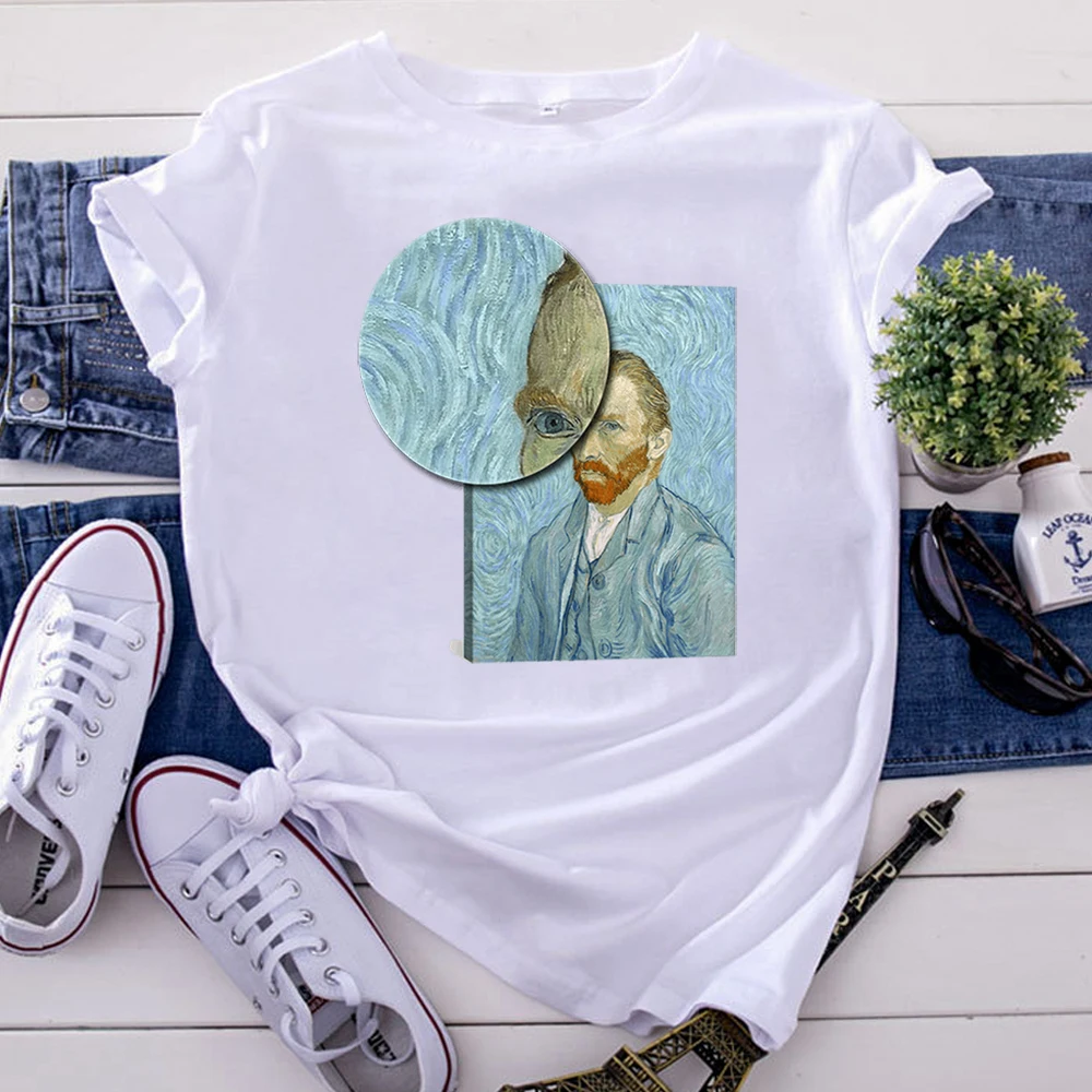 Personality Picture Tshirt Character Printing Women T Shirts Fashion Oversized T-Shirts For Women'S Solid Color Vintage Clothing