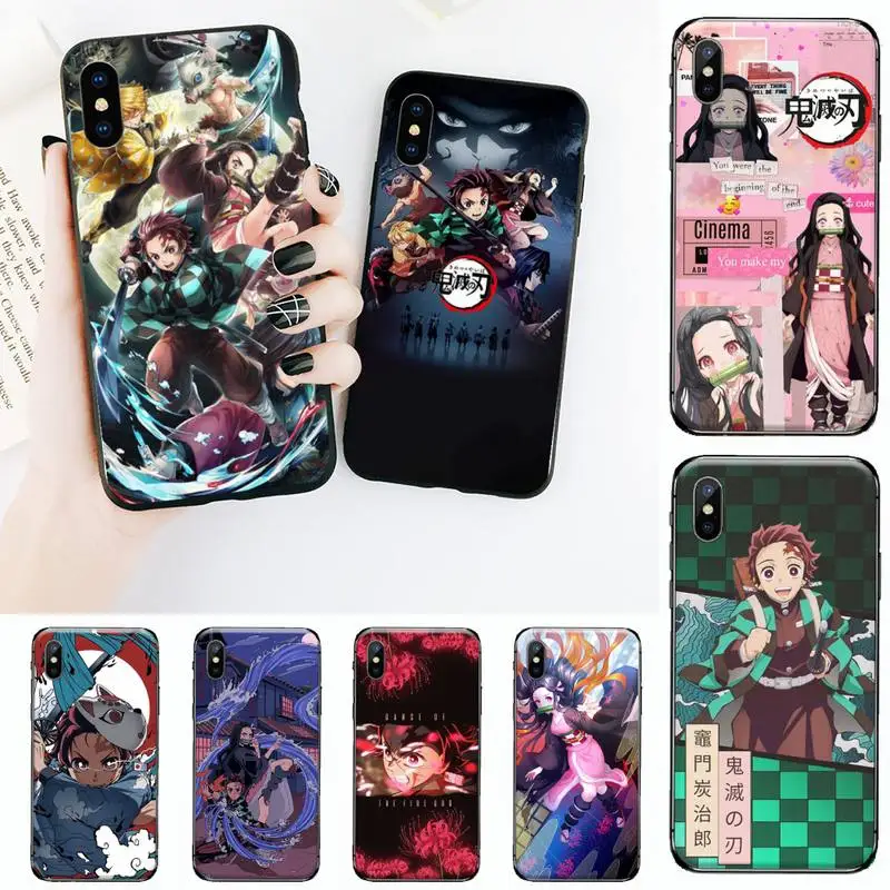 

Anime Demon Slayer Kimetsu no Yaiba Phone Case for iPhone 11 12 pro XS MAX 8 7 6 6S Plus X 5S SE 2020 XR