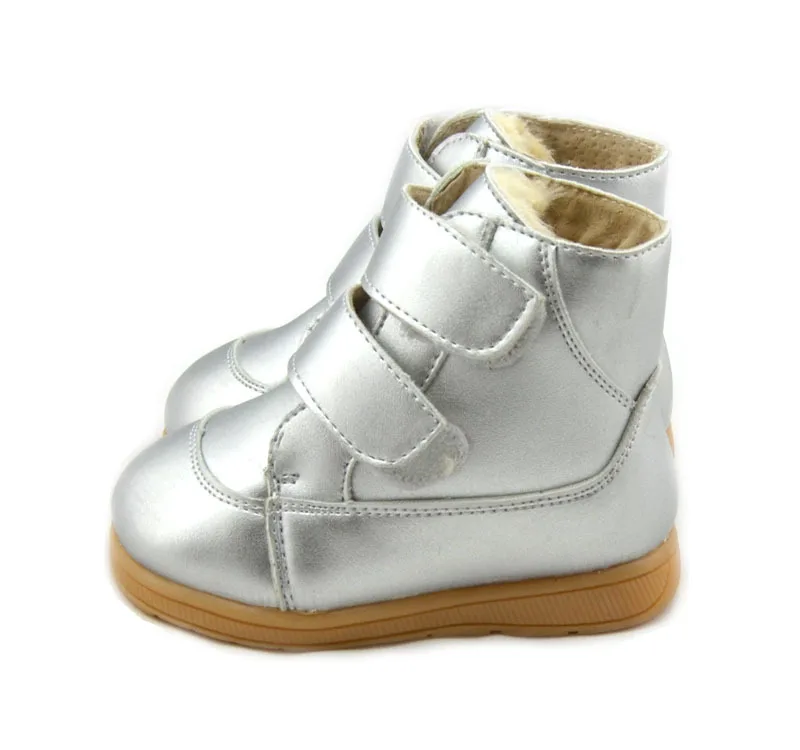Г. Зимние детские ботинки из натуральной кожи с круглым носком Теплые хлопковые ботинки на толстом меху для мальчиков и девочек мягкая зимняя обувь для малышей