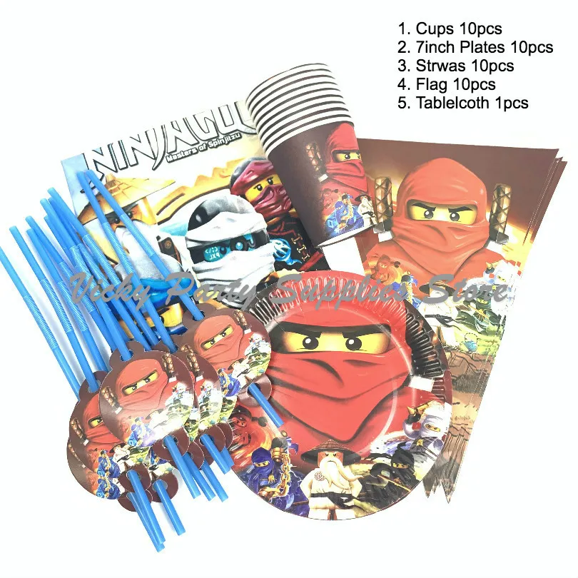 41pcs/lot Ninja Theme Kids Birthday Party Disposable Tableware Christmas Party Baby Shower Party Sets Decoration Supplies