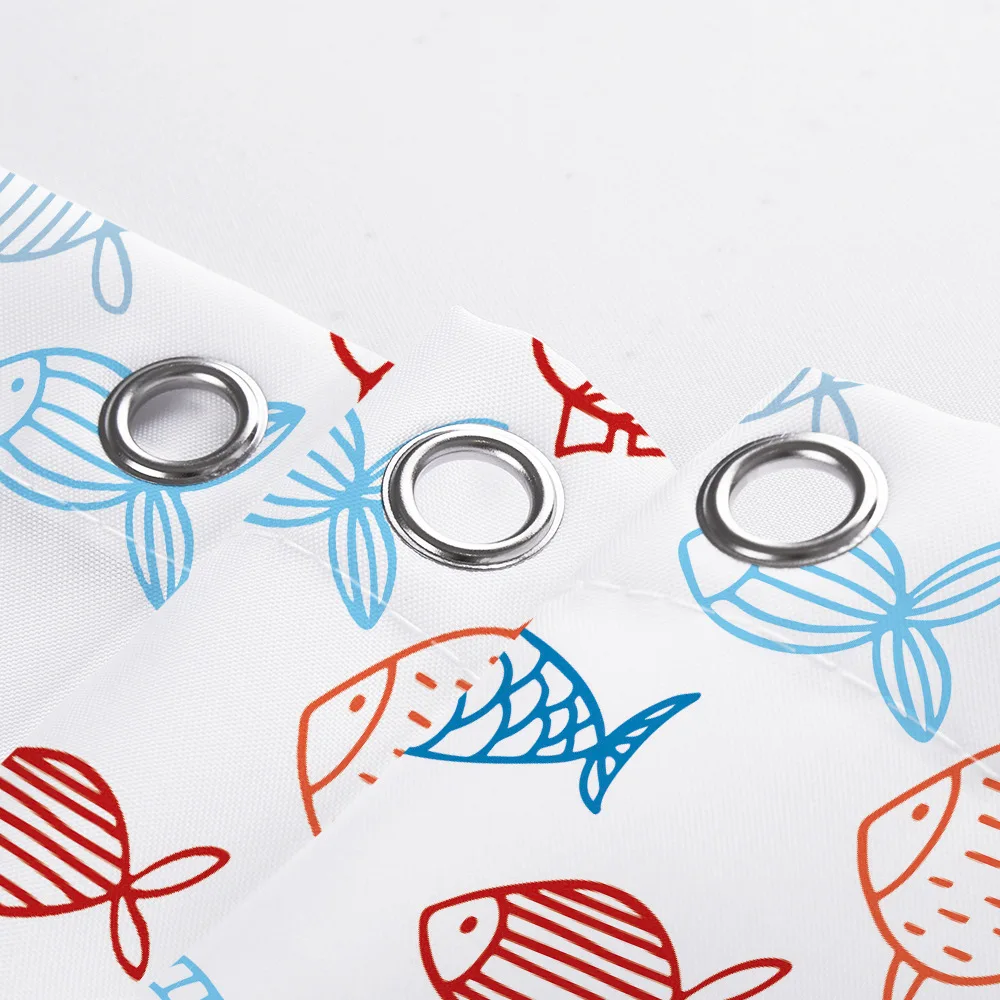 YIANSHU Cartoon Fish Waterproof Shower Curtains Easy Clean Moldproof Bathroom Shower Curtain Modern Bathroom Shower Curtain