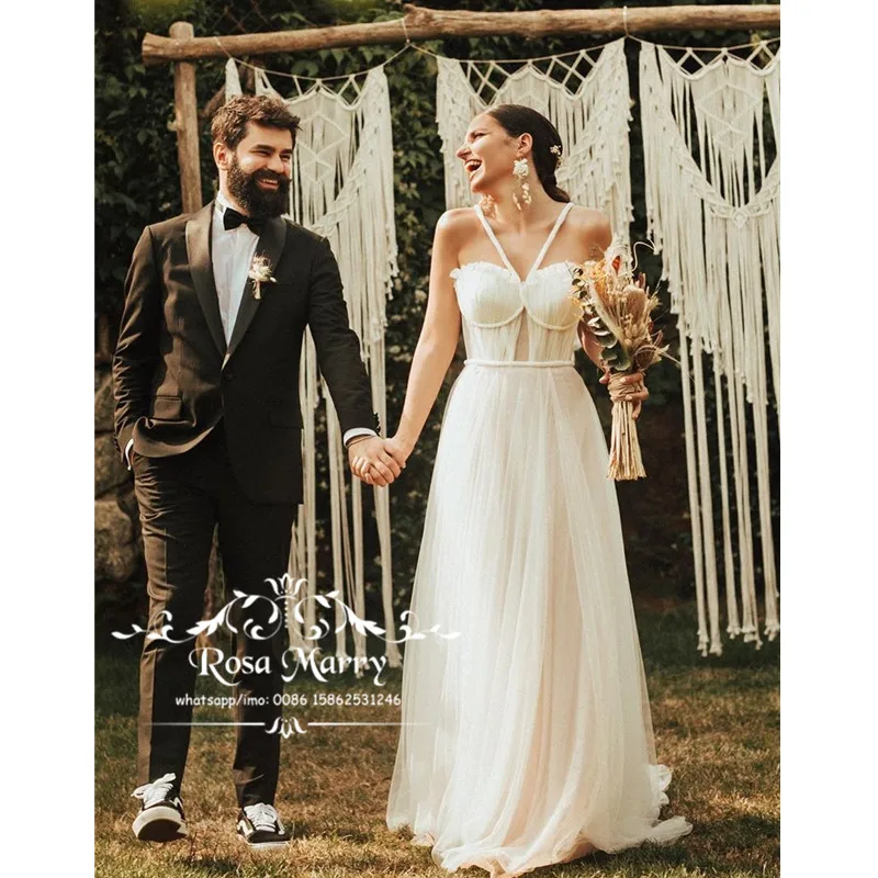 

Modest Plus Size Boho Beach Wedding Dresses 2020 A Line Country Greek Style Cheap Vestido De Novia Summer Bridal Gowns