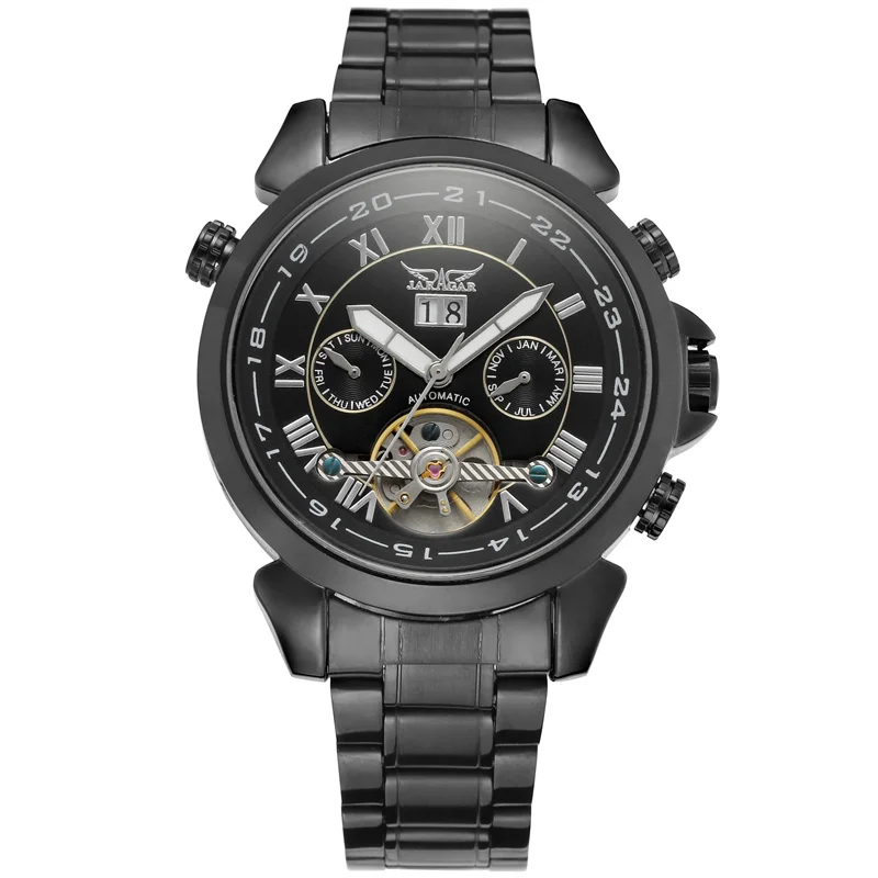 Мужские s часы лучший бренд класса люкс Tourbillon автоматические механические мужские наручные часы новые наручные часы для мужчин relogio masculino - Цвет: black
