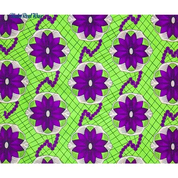 

Africa Ankara Polyester Purple Wax Prints Fabric BintaReal Wax High Quality 6 yards 2020 African Fabric for Party Dress FP6297