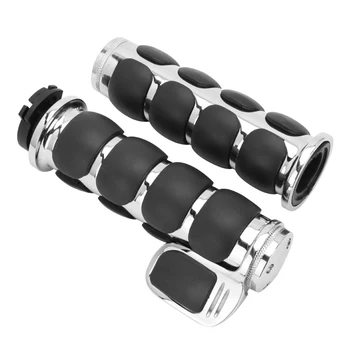 

1" Manopole Moto For Cruiser Chopper Bobber Cafe Racer Touring Motorcycle 25mm Handlebar Custom Chrome Billet Cap Hand Grips