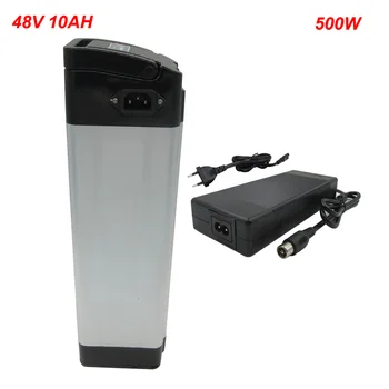

500W silver fish 48v 10ah lithium battery 48 v 10.4ah ebike battery pack with 2A Charger Top discharge