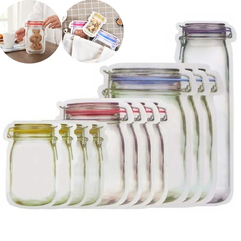 Мешки на молнии Mason Jar многоразовые герметичные пакеты для хранения сэндвичей