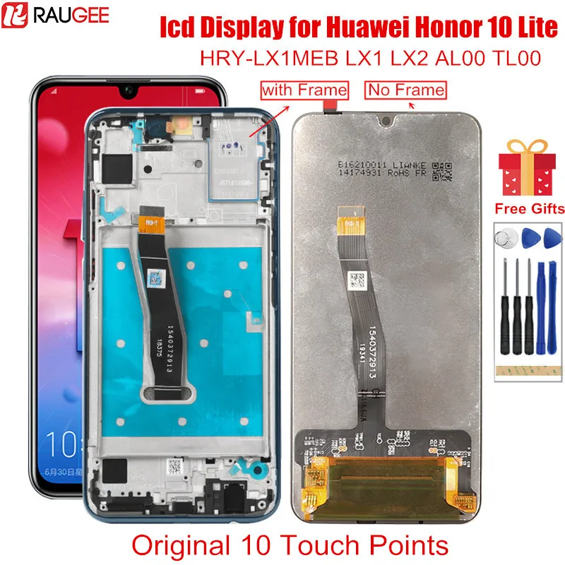 ЖК-дисплей для Honor 10 Lite HRY-LX1MEB с сенсорным дигитайзером в сборе сменный экран Huawei 6