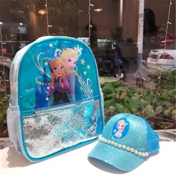 

Disney Frozen School Bag School Girls New 2020 Girls Princess Elsa Hat Kids Backpack Waterproof Travel Backpack M4792