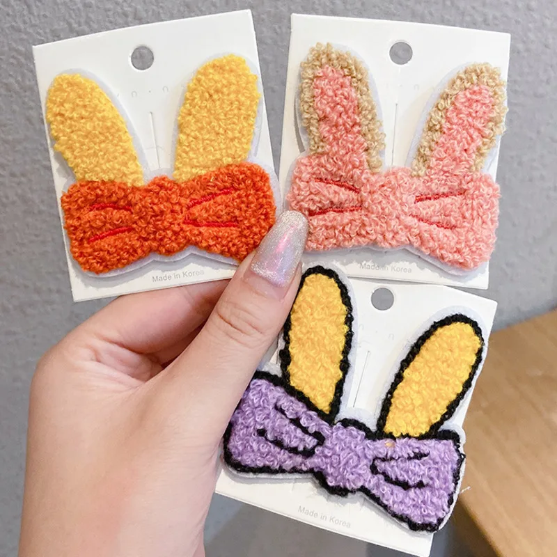 

[Xwen] Cartoon Bow Women Headdress Plush Hairpin Plush Autumn And Winter Cute 2020 New Side Clip accessories OH2151